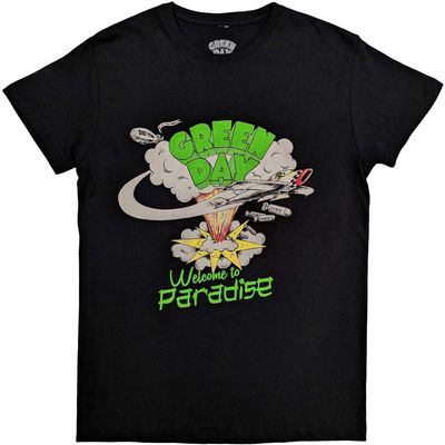 Authentic Green Day T-Shirts - Welcome to Paradise Unisex T-Shirt by Rock Off - Featuring Iconic Designs for True Fans - Black Color (Medium)