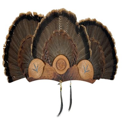 Multi-Fan Walnut or Cherry Turkey Tail Fan Display Kit for Spurs, Beards, Standard and Live Edge Options (Standard Cherry)