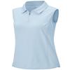 BGOWATU Women's Sleeveless Golf Polo Shirts 1/4 Zip Tennis Tank Tops with Collar UV Protection Dry Fit Gray Blue S view 1