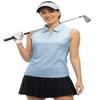 BGOWATU Women's Sleeveless Golf Polo Shirts 1/4 Zip Tennis Tank Tops with Collar UV Protection Dry Fit Gray Blue S view 2