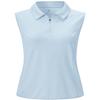 BGOWATU Women's Sleeveless Golf Polo Shirts 1/4 Zip Tennis Tank Tops with Collar UV Protection Dry Fit Gray Blue S view 3