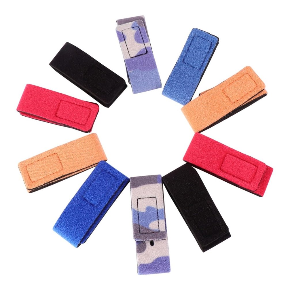 SUPVOX 10pcs Fishing Rod Belt Straps Stretchy Elastic Strong Buckle for Casting Rods Fishing Storage Camouflage