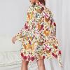 Juiimr Cute Rooster Chickens Print Women Pajama Bathrobe SleepwearKnee Funny Shawl Gift, Medium view 2