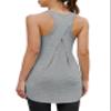 Bestisun Racerback Workout Tops for Women Long Sports Gym Tanks Running Exercise Shirts Light Heather Gray S view 1