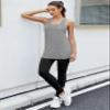 Bestisun Racerback Workout Tops for Women Long Sports Gym Tanks Running Exercise Shirts Light Heather Gray S view 3
