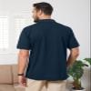 Corna Navy Golf Shirts for Men, Lightweight Mens Polo Shirts Short Sleeve, Cotton Blend Polo Shirts for Men with Pocket, Performance Casual Stylish Solid Collared Mens Polo Shirts Dry Fit (Navy, 6XL) view 2