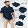 Corna Navy Golf Shirts for Men, Lightweight Mens Polo Shirts Short Sleeve, Cotton Blend Polo Shirts for Men with Pocket, Performance Casual Stylish Solid Collared Mens Polo Shirts Dry Fit (Navy, 6XL) view 4