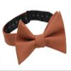 Entwineno Mens Solid Linen Self Tie Bow Ties and Pocket Square Set - Butterfly Bowtie for Men Wedding (Sedona) view 2