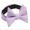 Entwineno Mens Solid Linen Self Tie Bow Ties and Pocket Square Set - Butterfly Bowtie for Men Wedding (Iris Lavender) view 2