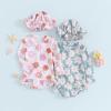 Beautooly Summer Baby Swimsuit Girl Floral Swimwear Ruffle Zipper Long Sleeve Toddler Bathing Suits (A-Pink, 12-18 Months) view 2