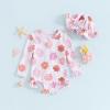 Beautooly Summer Baby Swimsuit Girl Floral Swimwear Ruffle Zipper Long Sleeve Toddler Bathing Suits (A-Pink, 12-18 Months) view 3