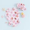 Beautooly Summer Baby Swimsuit Girl Floral Swimwear Ruffle Zipper Long Sleeve Toddler Bathing Suits (A-Pink, 12-18 Months) view 4