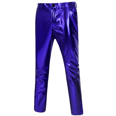 BONGZUO Mens Disco Pants 70s Retro Night Club Shiny Straight Leg Pants(Z2706KBU,4XL)