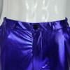BONGZUO Mens Disco Pants 70s Retro Night Club Shiny Straight Leg Pants(Z2706KBU,4XL) view 3