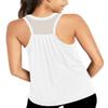 Bestisun Workout Tops Loose fit Running Sports Tank Mesh Backless Yoga Exercise Gym Clothes White S view 3