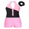 Miaeowve Kids Girls Gymnastics Dance Outfit Sparkly Sleeveless Leotard with Shorts Biketard Dancewear Activewear Pink E 10 Years view 4