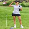 PINSPARK Polo Shirts for Women Short Sleeve Quick Dry Golf Polo Lightweight Tennis Workout Top V Neck Summer T Shirts Golf Attire,White Small view 2