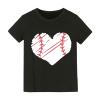AIMAOMI Toddler Baby Girl Outfits Clothes Baseball Sister Print Short Sleeve T-Shirt Tops Baseball (Black, 6-8 Years) view 2