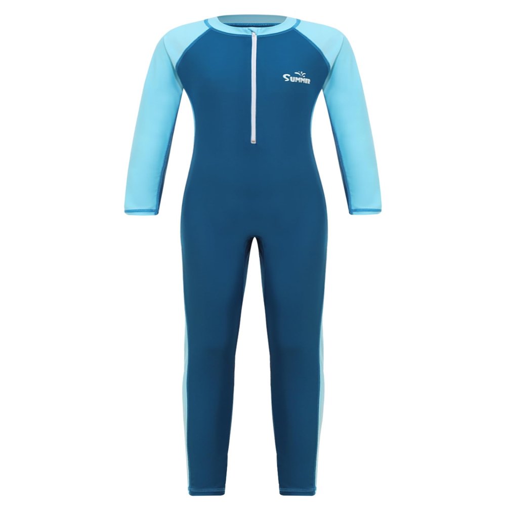 Hedmy Girls Boys One Piece Swimsuit UV Sun Protection Water Sportswear Rash Guard Long Sleeve Wetsuit Swimwear Sky 15-16 Years