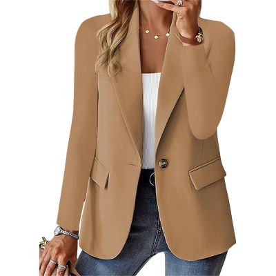 Women's Blazers Long Sleeve Suite Lapel Office Jackets Open Front Blazer Solid Casual Work Suiting Summer