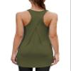 Bestisun Racerback Workout Tops for Women Long Sports Gym Tanks Running Exercise Shirts Army Green S view 4