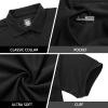 Corna Black Polo Shirts for Men, Cotton Blend Men's Polo Shirts Short Sleeve, Casual Stylish Solid Mens Polo Shirts with Pocket, Lightweight Performance Mens Golf Polo Shirts Dry Fit (Black, 6XL) view 4