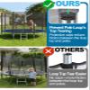 14ft Trampoline Replacement Enclosure Safety Net for 8 Straight Poles Round Frames - Nylon Barrier With Double Zipper and Protection Buckles, Black view 4