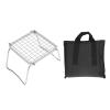 Camp Grill with Foldable Legs, Stainless Steel Camping Mini Folding Grill Rack Portable Grill Grid with Storage Bag for Picnics BBQ