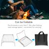 Camp Grill with Foldable Legs, Stainless Steel Camping Mini Folding Grill Rack Portable Grill Grid with Storage Bag for Picnics BBQ view 4