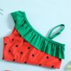 NineFit Basics Baby Girls Swimsuit Summer Toddler Girls Ruffles Cartoon Watermelon Prints Beach Swimsuit Bikini 1 (Red-1, 2-3 Years) view 3