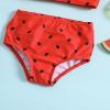 NineFit Basics Baby Girls Swimsuit Summer Toddler Girls Ruffles Cartoon Watermelon Prints Beach Swimsuit Bikini 1 (Red-1, 2-3 Years) view 4