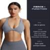Aoxjox Women's Workout Sports Bras Fitness Metamorph Sienna Twist Bra Yoga Crop Tank (Grey, X-Large) view 4