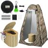 Thallike Portable Toilet with Tent, Privacy Pop Up Tent with LED Lights Camp Bathroom for Adults Outdoor Camping Travel Toilet Tent Kit with Toilet Bags & Liquid Waste Gel view 1
