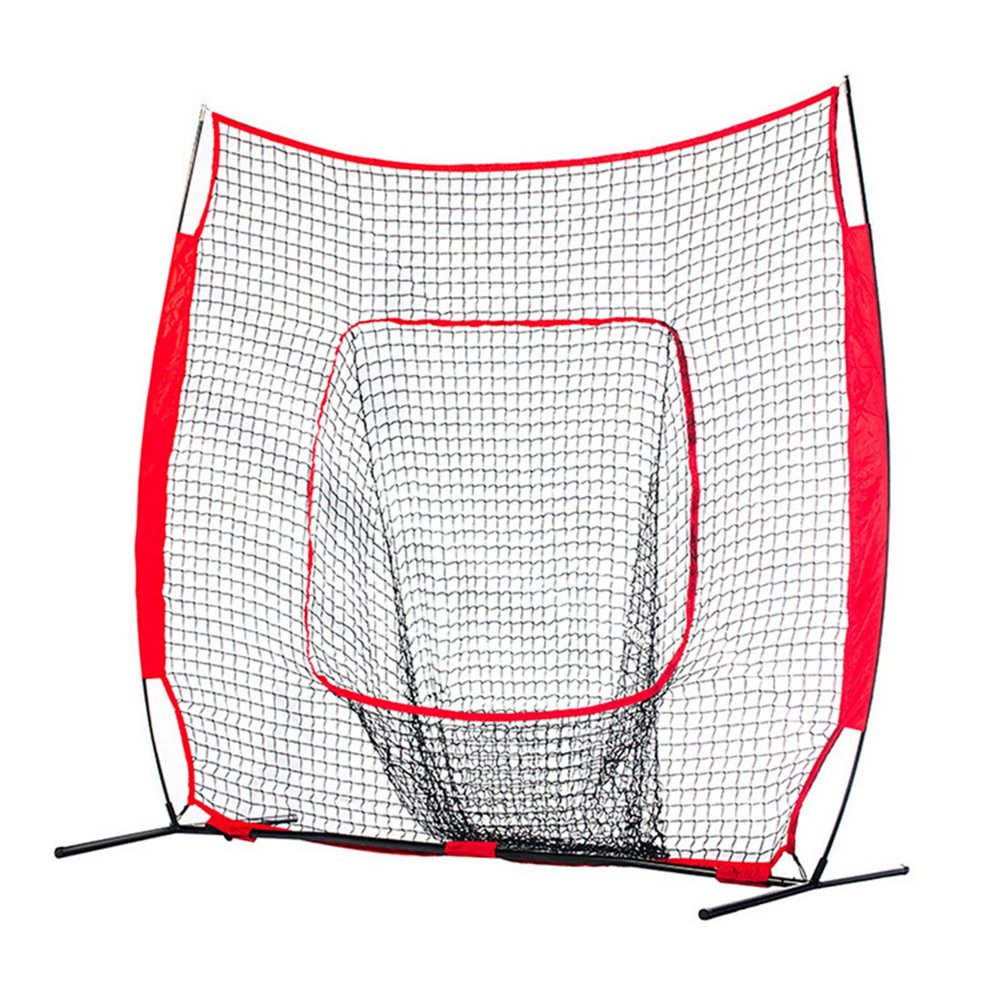 HUAOSN 7x7ft Baseball Softball Practice Net, Hitting Batting Catching Pitching Training Net with Carry Bag and Metal Frame for Hitting Batting Catching Pitching