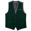 Barry.Wang Men's Dark Green Velvet Suit Vest V-neck 2 Pockets Gold Brooch Waistcoat Set for Prom Wedding Party Dinner view 3