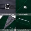 Barry.Wang Men's Dark Green Velvet Suit Vest V-neck 2 Pockets Gold Brooch Waistcoat Set for Prom Wedding Party Dinner view 4