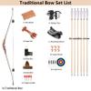 58" Traditional Bow Wood Long Bow One Piece Wood Long Bow Hunting Recurve Bow 20-50Lbs for Adult or Youth Hunting Shooting Practice (Right Hand-Kit 1, 45 Lbs) view 3