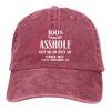 100% Certified Assholes Loves Me Or Hate Me Funny Baseball Cap Adjustable Vintage Washed Hat for Women and Men Red view 1