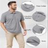 Corna Mens Polo Shirts with Pocket, Performance Polo Shirts for Men, Cotton Blend Lightweight Mens Golf Shirts Short Sleeve, Casual Stylish Solid Dry Fit Collared Mens Golf Polo Shirts (Grey, 6XL) view 2