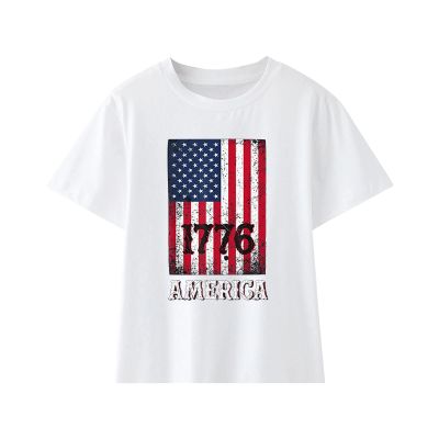 4th of July T Shirts Toddler Girls Boys American Flag Shirts Kids Novelty Fashion Patriotic Tops (White-f, 3-4 Years)