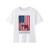 4th of July T Shirts Toddler Girls Boys American Flag Shirts Kids Novelty Fashion Patriotic Tops (White-f, 3-4 Years)