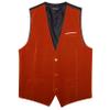 Barry.Wang Mens Red Velvet Vest V-neck 2 Pockets with Gold Brooch Waistcoat Set Formal/Leisure view 3