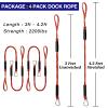 3FT*4 Pack +2FT*2 Bungee Boat Dock Line with Stainless Steel Clip Boat Accessories view 4