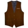 Barry.Wang Men's Brown Red Velvet Suit Vest V-neck 2 Pockets Gold Brooch Waistcoat Set for Prom Wedding Party Dinner view 3