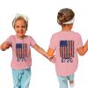 4th of July T Shirts Toddler Girls Boys American Flag Shirts Kids Novelty Fashion Patriotic Tops (Pink-e, 3-4 Years) view 2