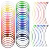Binxus 60 Pcs Metal Wire Keychains, 6 Inches Colored Nylon Coated Stainless Steel Metal Wire Keychains with Cable Keyrings (Stainless Steel)