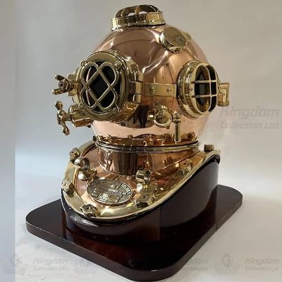 NineFit Basics SS-Nautical Mart Mark V US Navy Full Size Copper and Brass Diving Helmet Exclusive Collection with Stand Divers Helmet, Same As PIcture