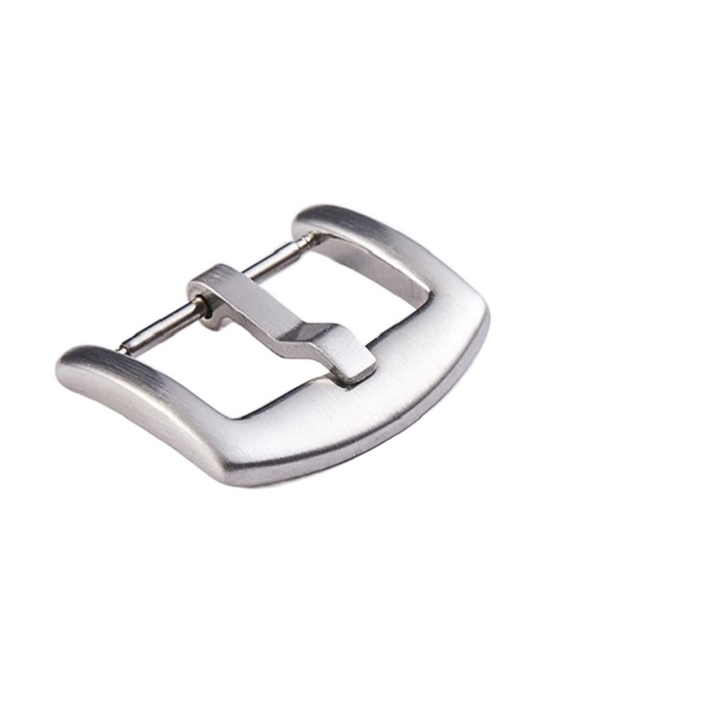 MLBEIU 316L Stainless Steel Watch Strap Clasp Silver Black Brushed 18mm 20mm 22mm Pin Buckle For Each Watch Band(Silver Buckle,22mm)