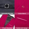 Barry.Wang Men's Hot Pink Velvet Suit Vest V-neck 2 Pockets Gold Brooch Waistcoat Set for Prom Wedding Party Dinner view 4