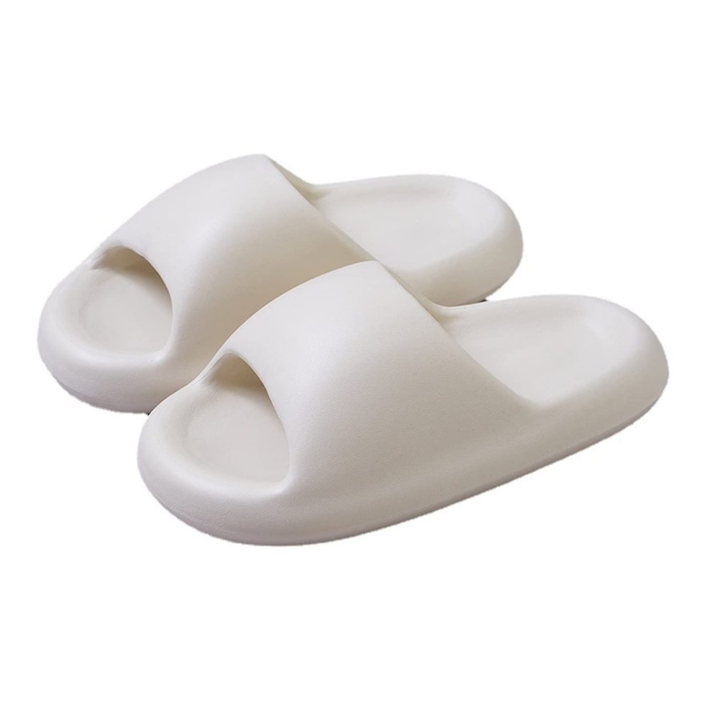 Ladies sandals and slippers Fashion Personality Slippers Women Summer Fashion Casual Couple Outside Thick Bottom Senior Sense Home Sandals Men Slippers Shower Slippers ( Color : Rice White , Size : 40